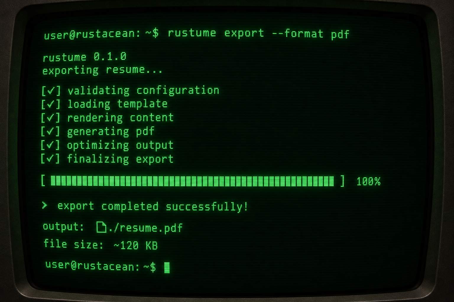 CLI export in terminal