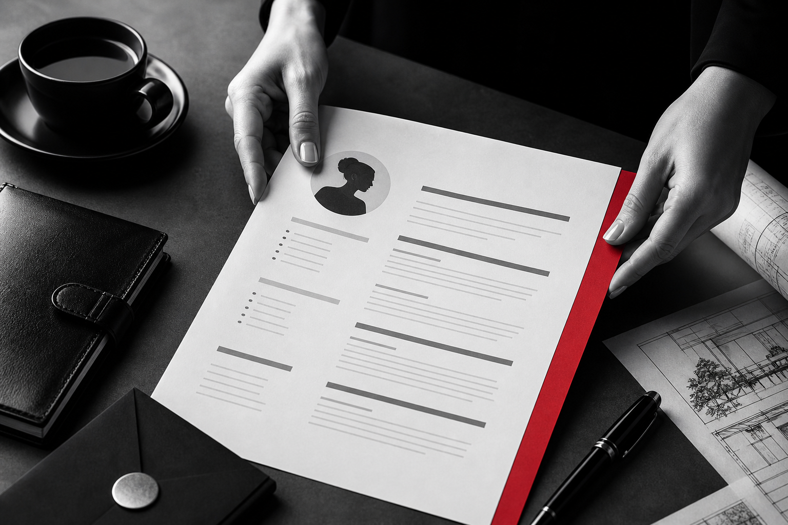 Resume on a craft desk ready to print